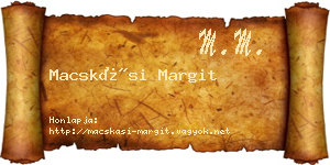 Macskási Margit névjegykártya