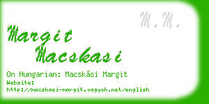 margit macskasi business card