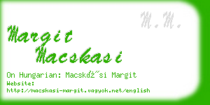 margit macskasi business card